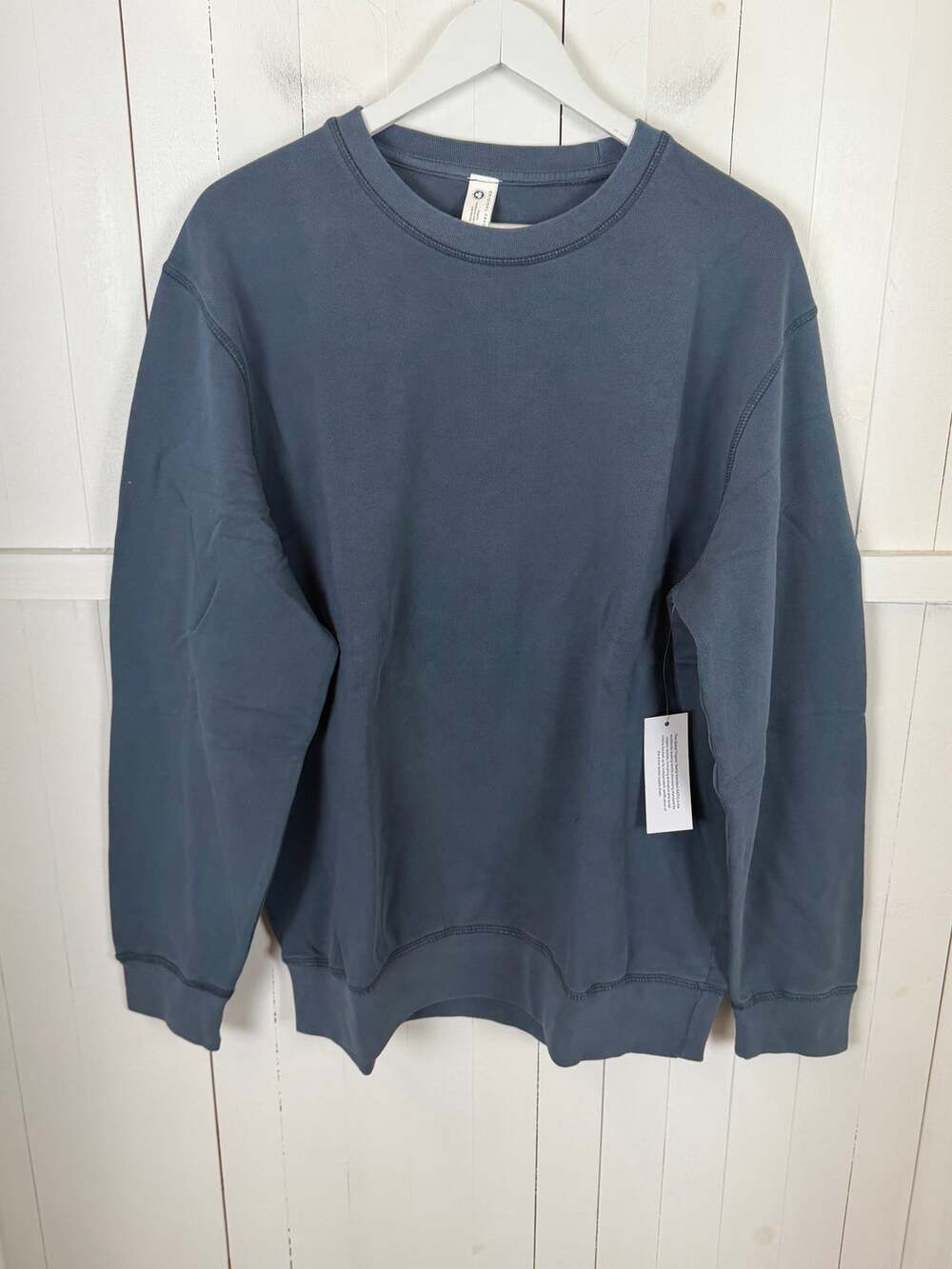 GOTS Blue Cotton Pullover Sweatshirt Women’s L NWT
